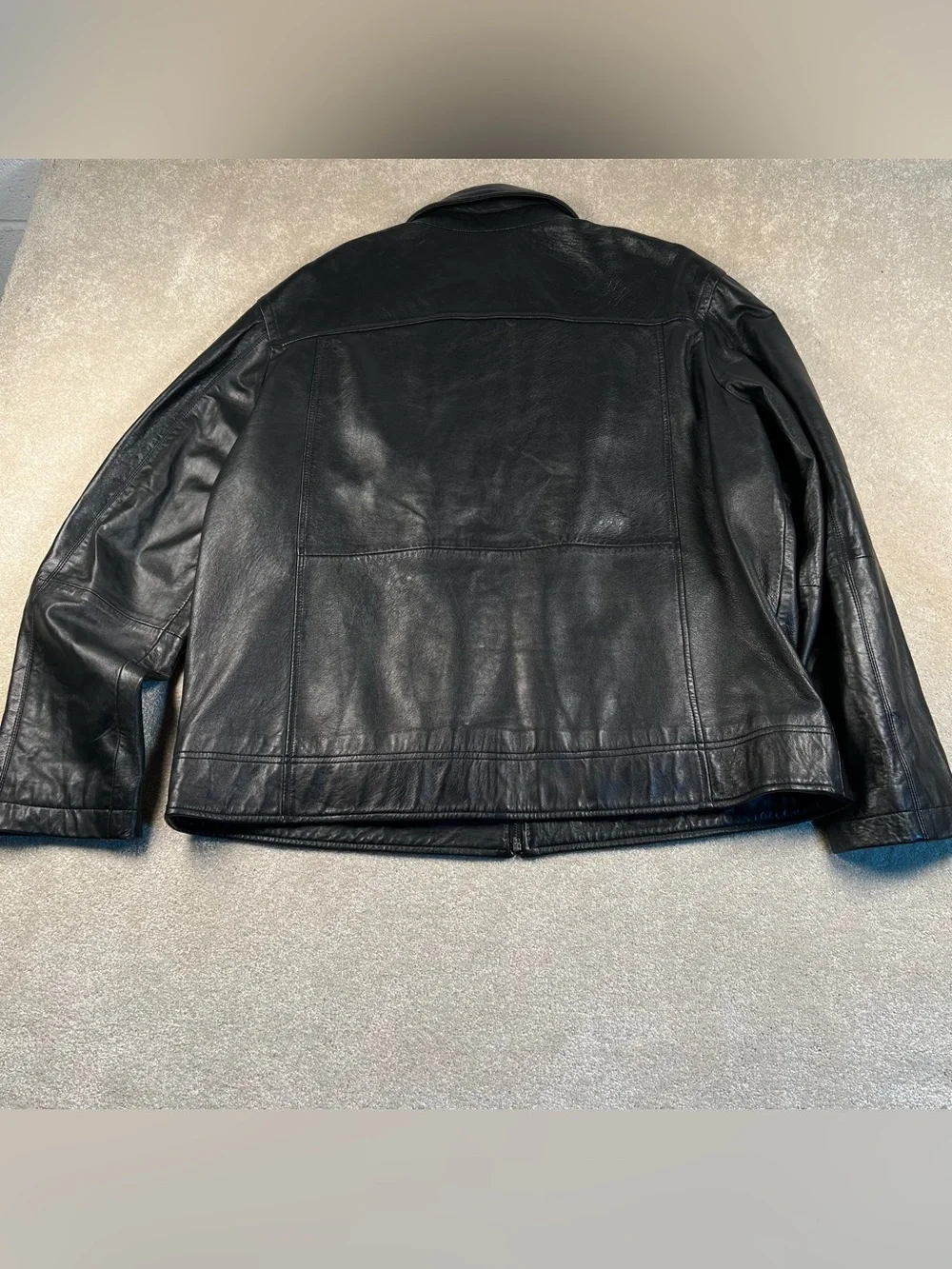 Lamb Leather Jacket Black Bomber Claiborne men's XL
